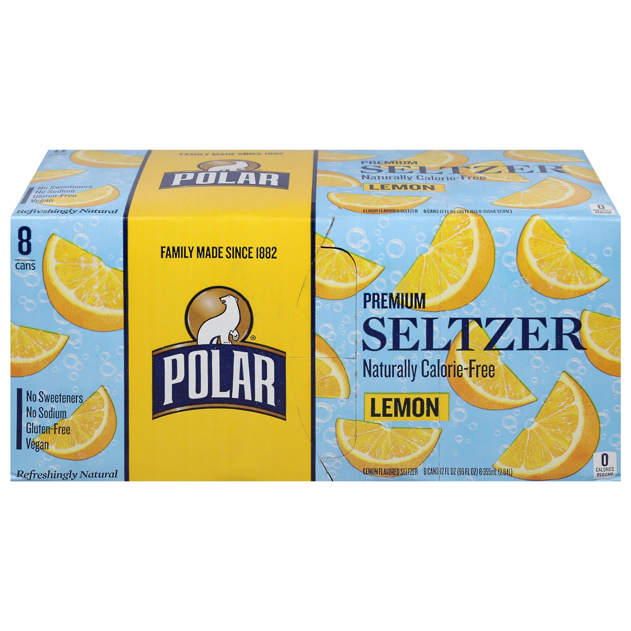 Polar, Lemon Seltzer Cans, 8 Pack