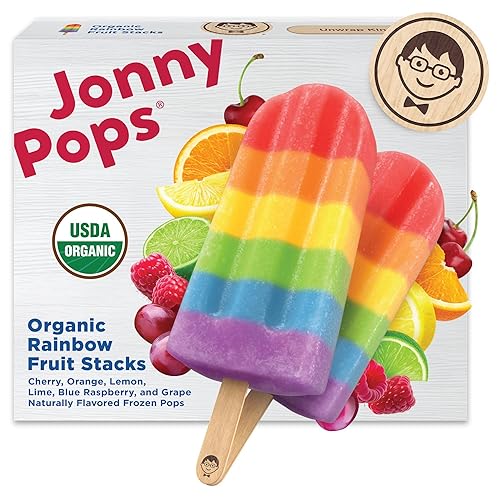 JonnyPops® Organic Rainbow Fruit Stacks Frozen Pops 8ct