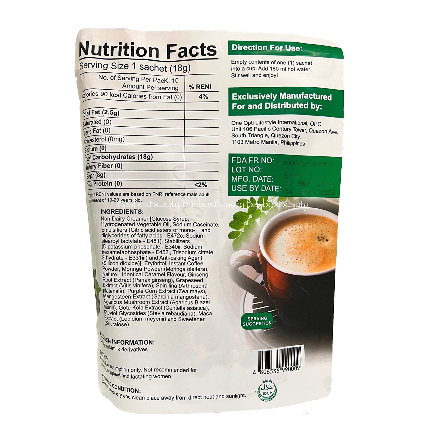 ONE OPTI SUPER COFFEE 12-in-1 Coffee Mix, Contains 10 Sachets