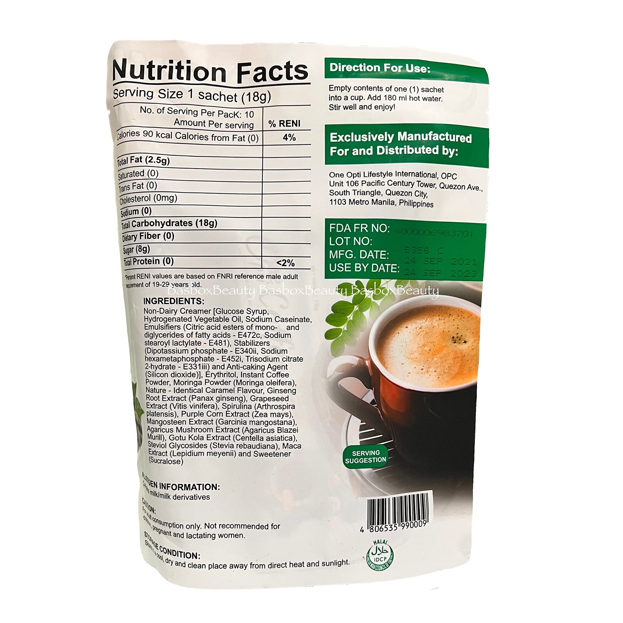 ONE OPTI SUPER COFFEE 12-in-1 Coffee Mix, Contains 10 Sachets