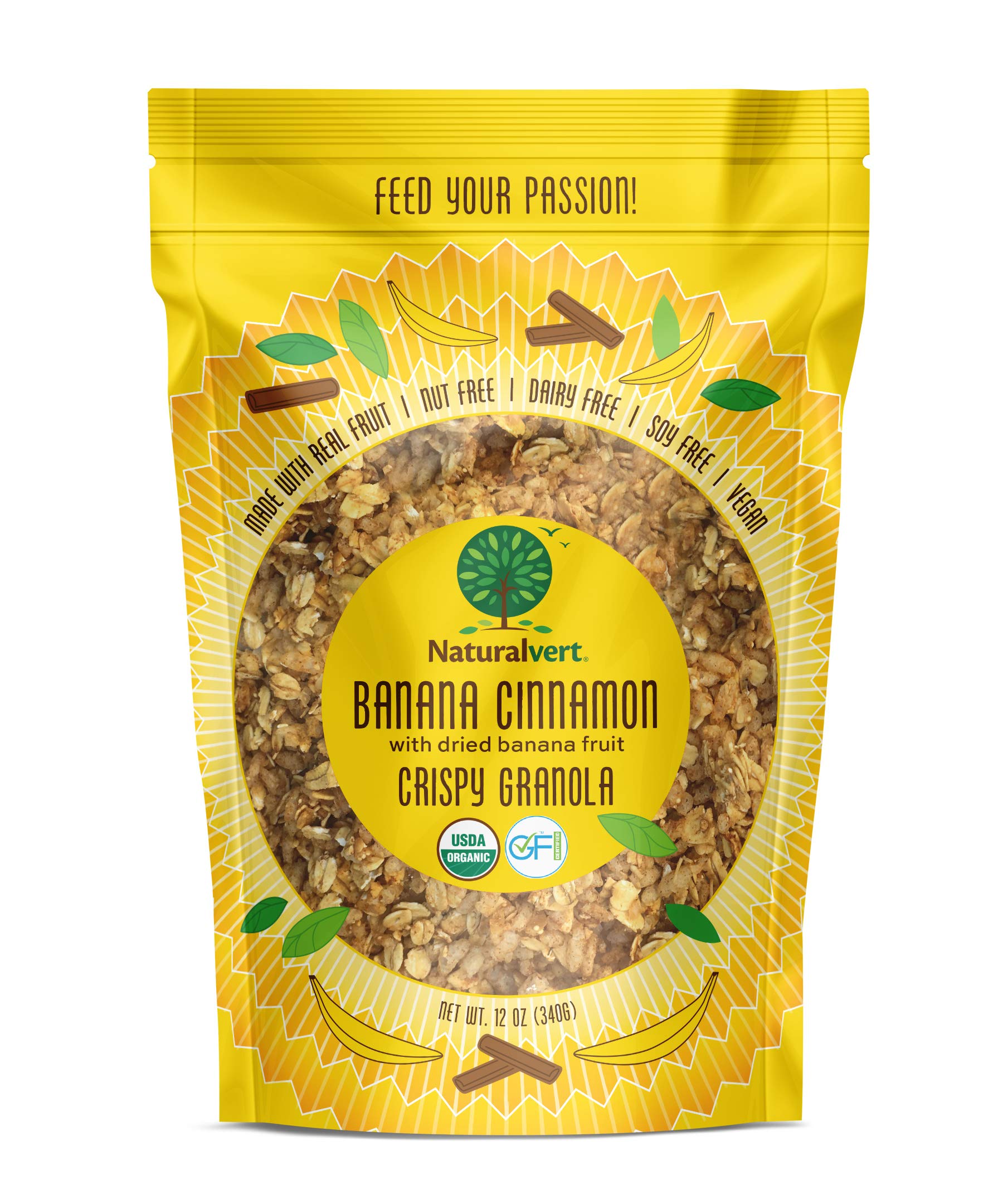 Naturalvert Organic, gluten-free, vegan granola 12oz (Variety Pack of 5)…