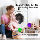 Laundry Balls Set, Natural Non-Chemical Detergent Wash Balls for Washing Machine Eco Friendly Washer Ball, Set of 2