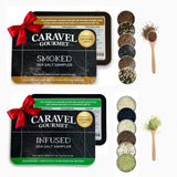 Infused & Smoked Sea Salt Sampler Collection - 12-Flavor Cooking Salts Bundle in 0.5 oz Reusable Tin Each - Smoky Finishing Salt Variety Pack Gift Set