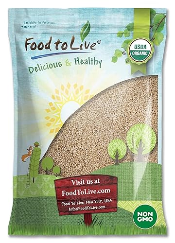 Food to Live Organic White Quinoa, 15 Pounds Whole Grain, Non-GMO, Kosher, Vegan, Sirtfood, Bulk