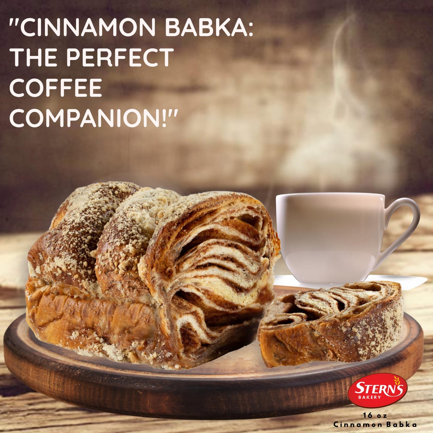 Cinnamon Bread | Babka Cinnamon Cake | Traditional Babka Bread | Kosher & Nut Free | Baked Fresh Daily | 16 oz, Stern’s Bakery