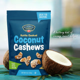 Platinum Kettle Cooked Coconut Cashews - Plant Based Protein, Fiber, Healthy Snack - Wholesome Nutritional Boost - Can Bring at Home, Work, Office