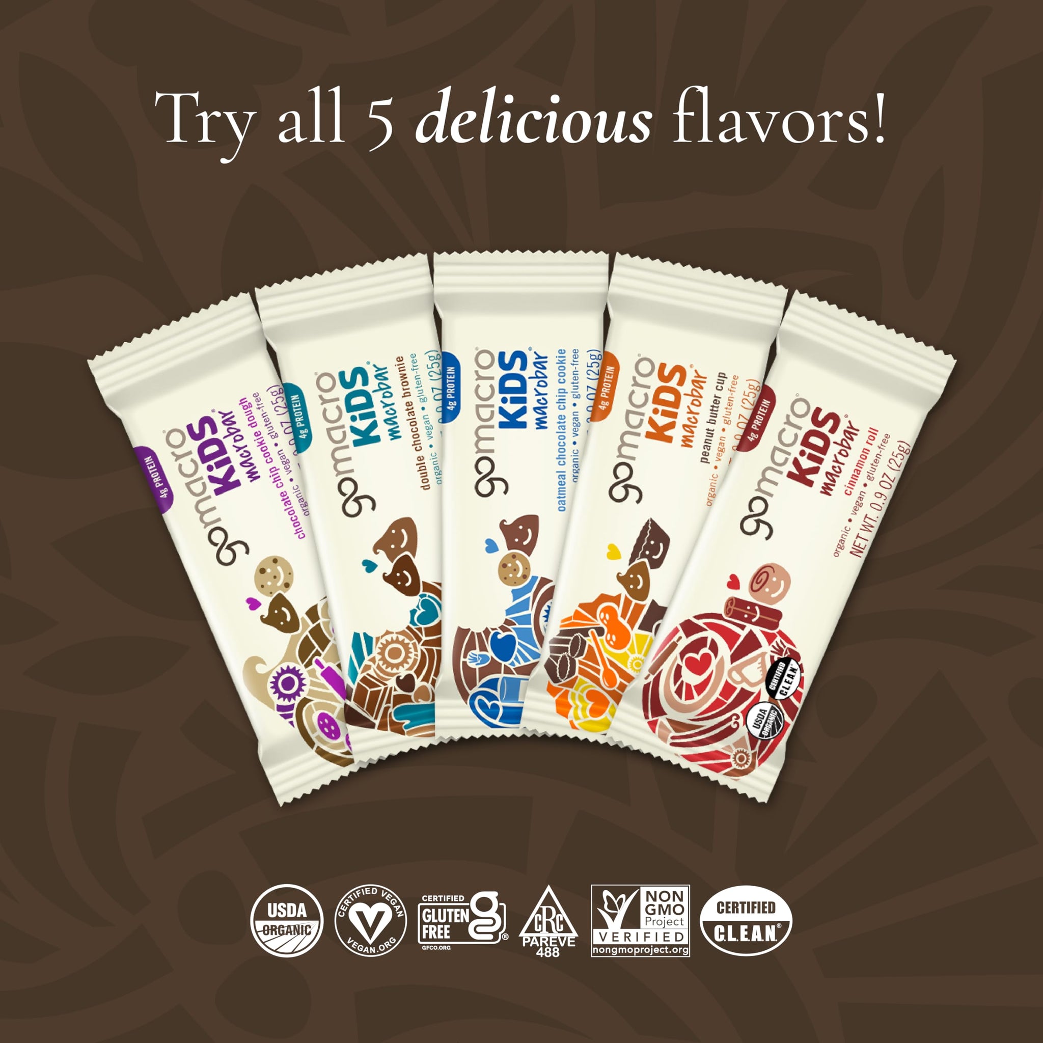 Gomacro, Organic Bar Kids Double Chocolate Brownie 7 Count, 6.3 Ounce