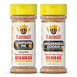 Holiday Combo Pack of 2 Herb, Spice and Seasoning Gift Set - Pumpkin Spice, & Gingerbread Cookie - Premium All Natural & Healthy Spice Blend - Low