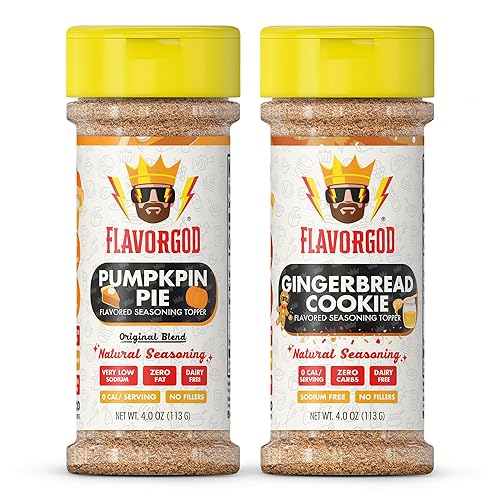 Holiday Combo Pack of 2 Herb, Spice and Seasoning Gift Set - Pumpkin Spice, & Gingerbread Cookie - Premium All Natural & Healthy Spice Blend - Low