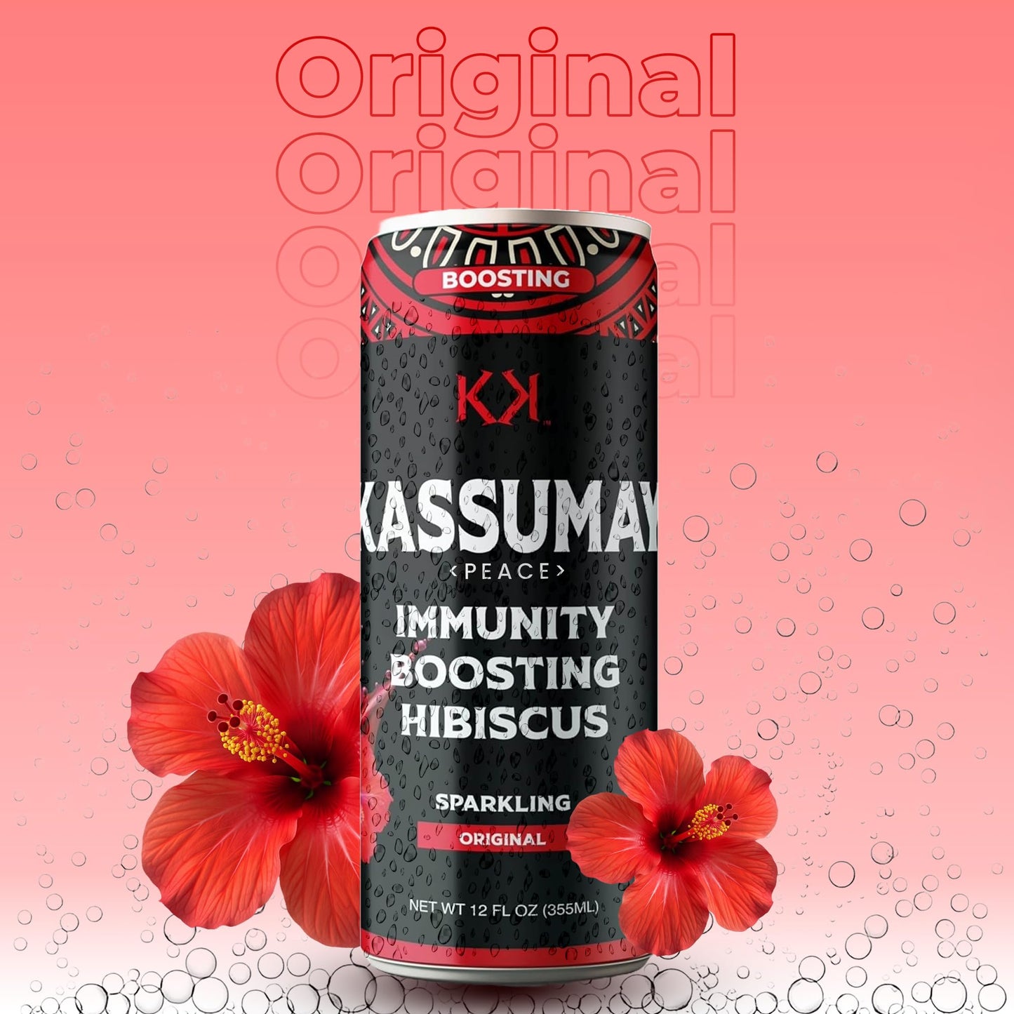 Kassumay Original Sparkling Hibiscus Drink - Premium Plant-Based Wellness Beverage | Immunity Boosting | Antioxidant-Rich | Low Sugar | No Added