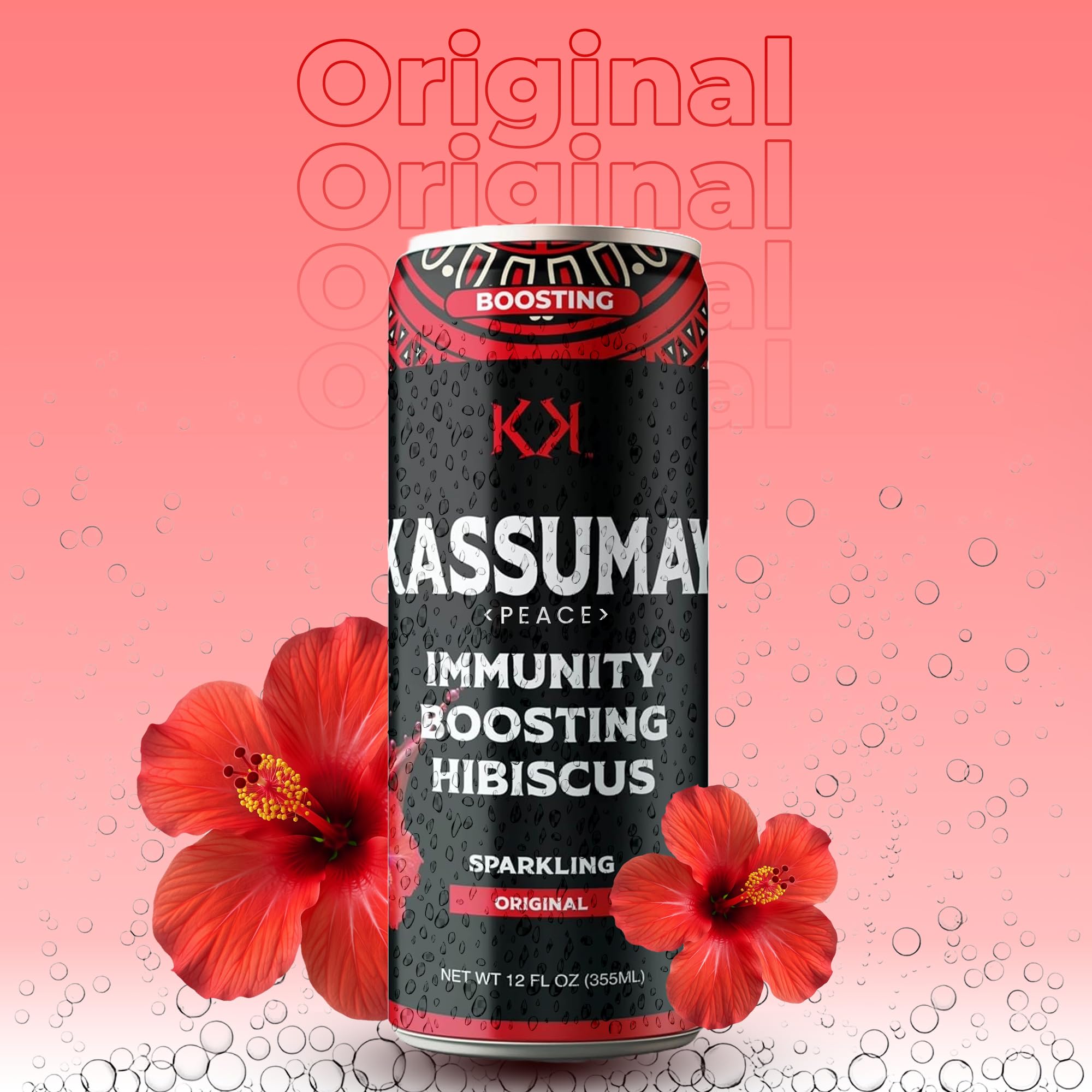 Kassumay Original Sparkling Hibiscus Drink - Premium Plant-Based Wellness Beverage | Immunity Boosting | Antioxidant-Rich | Low Sugar | No Added