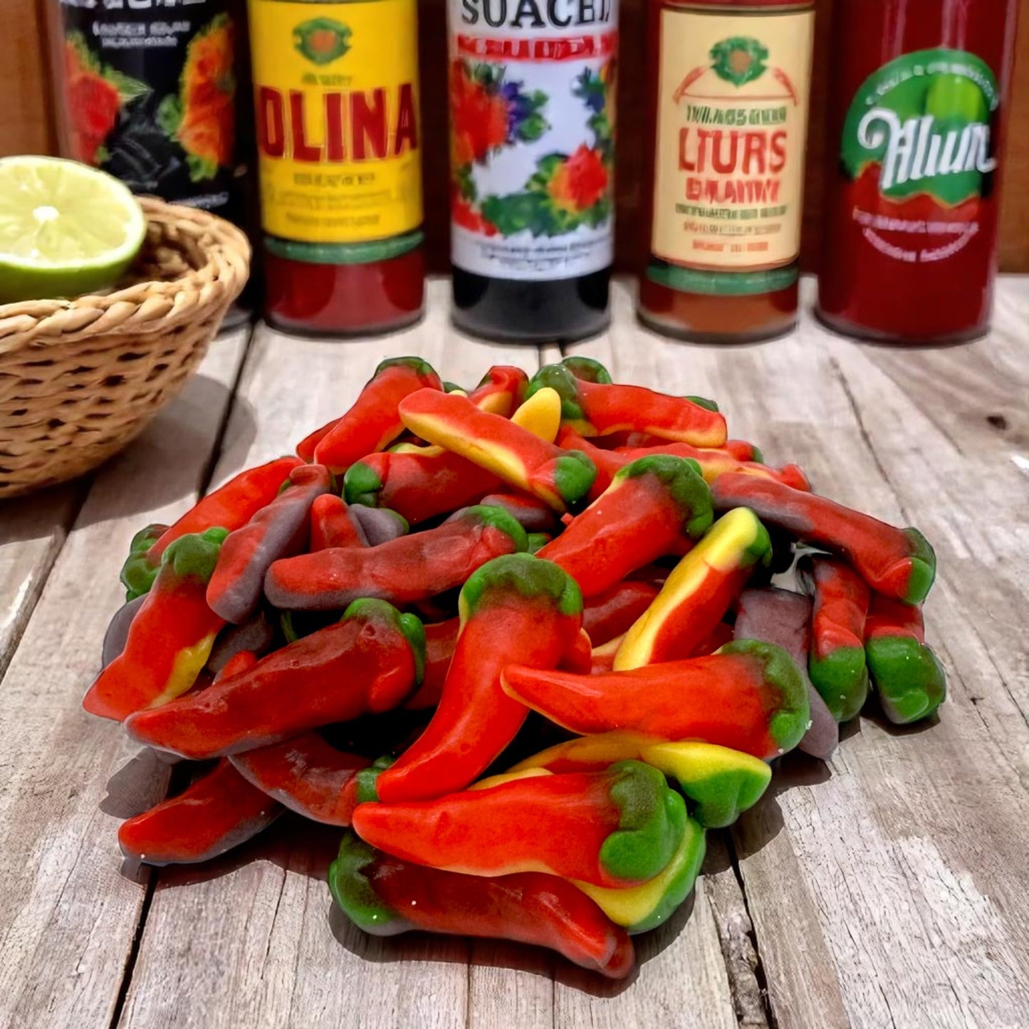 Spicy Fire Peppers Candy Gummies - 1.5 ibs Experience the Heat with These Spicy Fruit Delights-Gummy Shaped Red Hot Chili Peppers(24 oz)