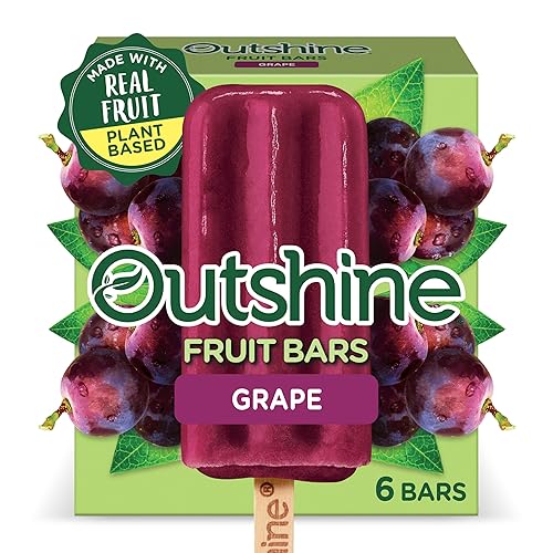 OUTSHINE Grape Frozen Fruit Bars, Gluten Free, Non GMO, Ice-Cream, 14.7 Fl Oz, 6 Count