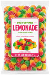 Sour Lemonade Stand Gummies Candy - Chewy Assorted Lemonade Flavored Gummies - 5 lb (Approx. 350 pieces)