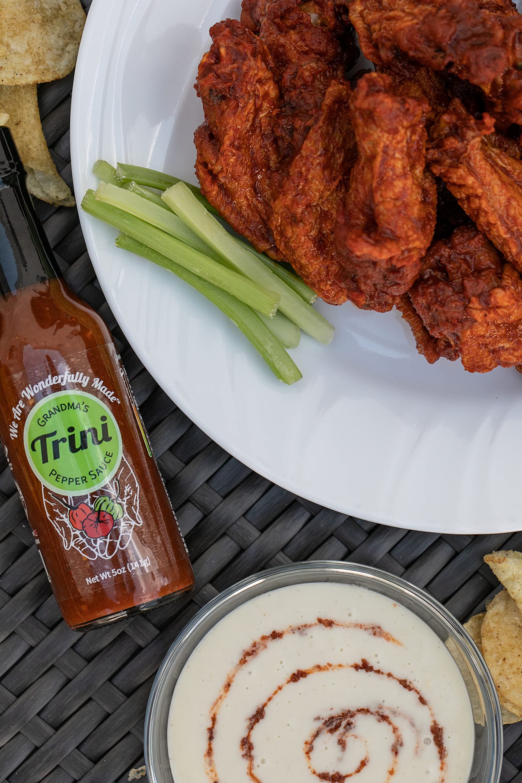 Grandma's Trini Pepper Sauce - Hot Heat Hot Sauce - Vegan - Gluten Free - Non-GMO - Low Sodium - Low Carb - Fabulous Flavor and Kick - Woman Owned