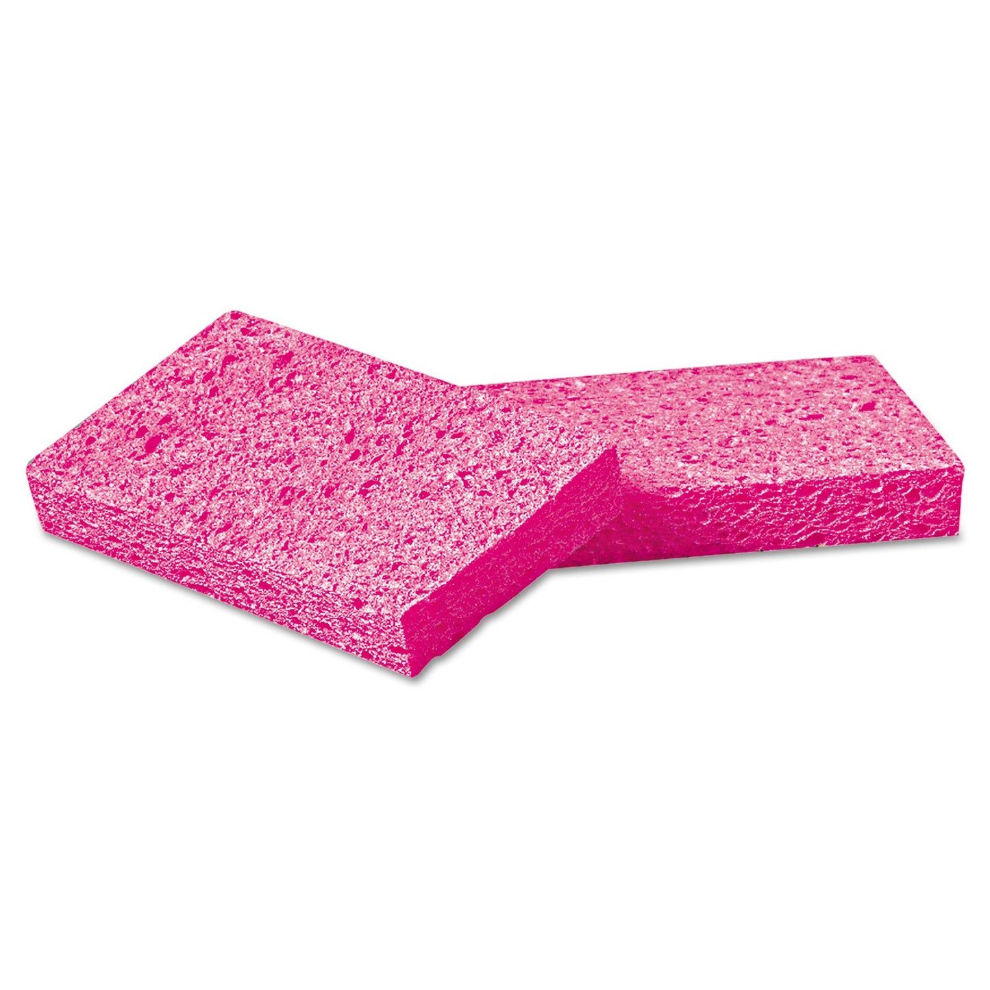 Boardwalk CS1A Small Pink Cellulose Sponge, 3 3/5 x 6 1/2", 9/10" Thick, Pink (Case of 48)