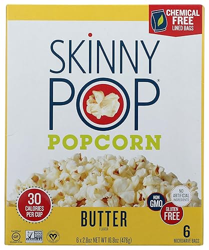 Skinny Pop Butter Microwave Popcorn, 16.8 OZ