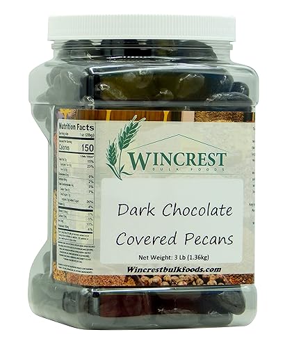 Dark Chocolate Covered Pecans - 3 Lb Tub