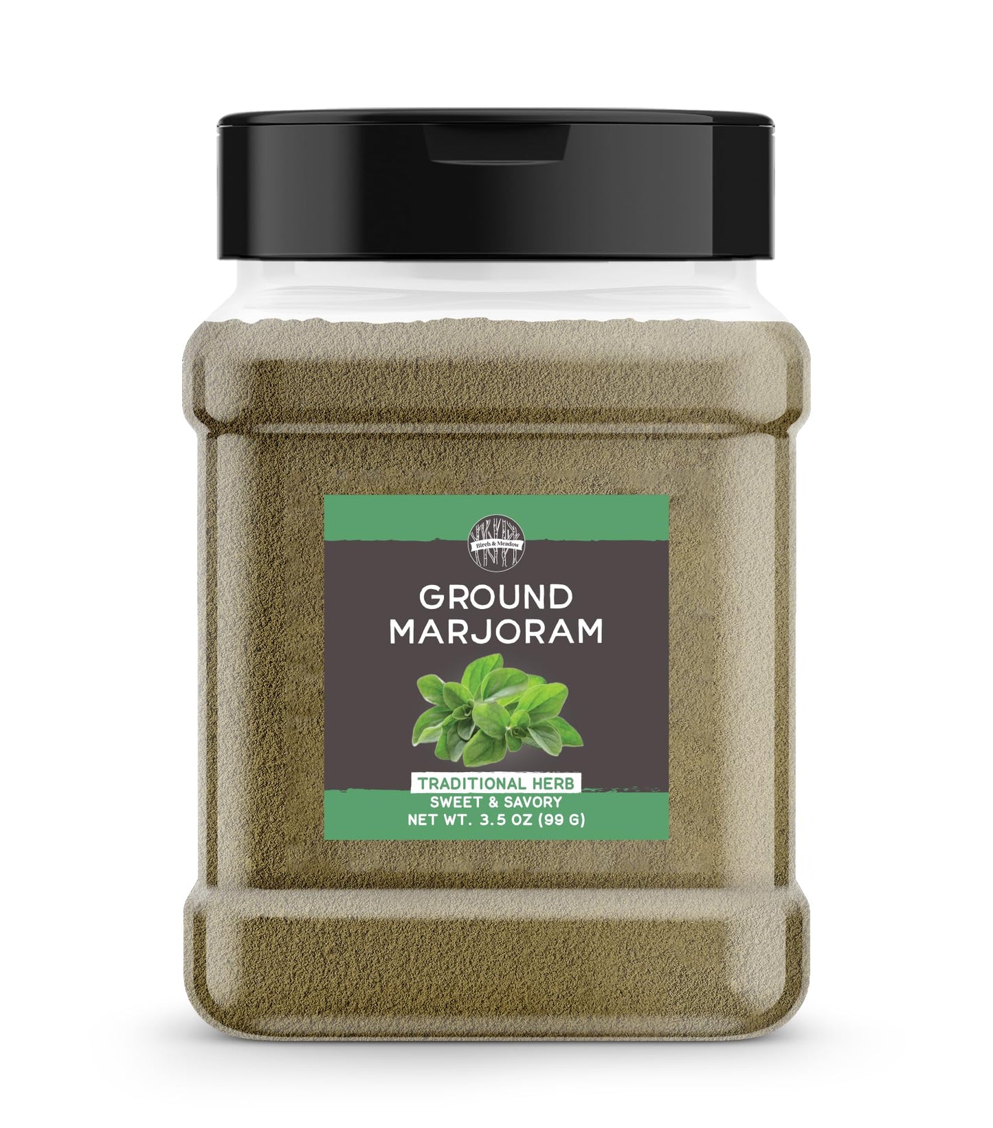 Birch & Meadow Ground Marjoram, 3.5 oz, Sweet & Savory Herb, French & Italian Cuisine