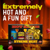 Xtreme Heat Hot Sauce Bottles Gourmet Gift Set Travel Size - 4 Pack - Perfect Gourmet Christmas Gifts for the Hot Sauce Fan