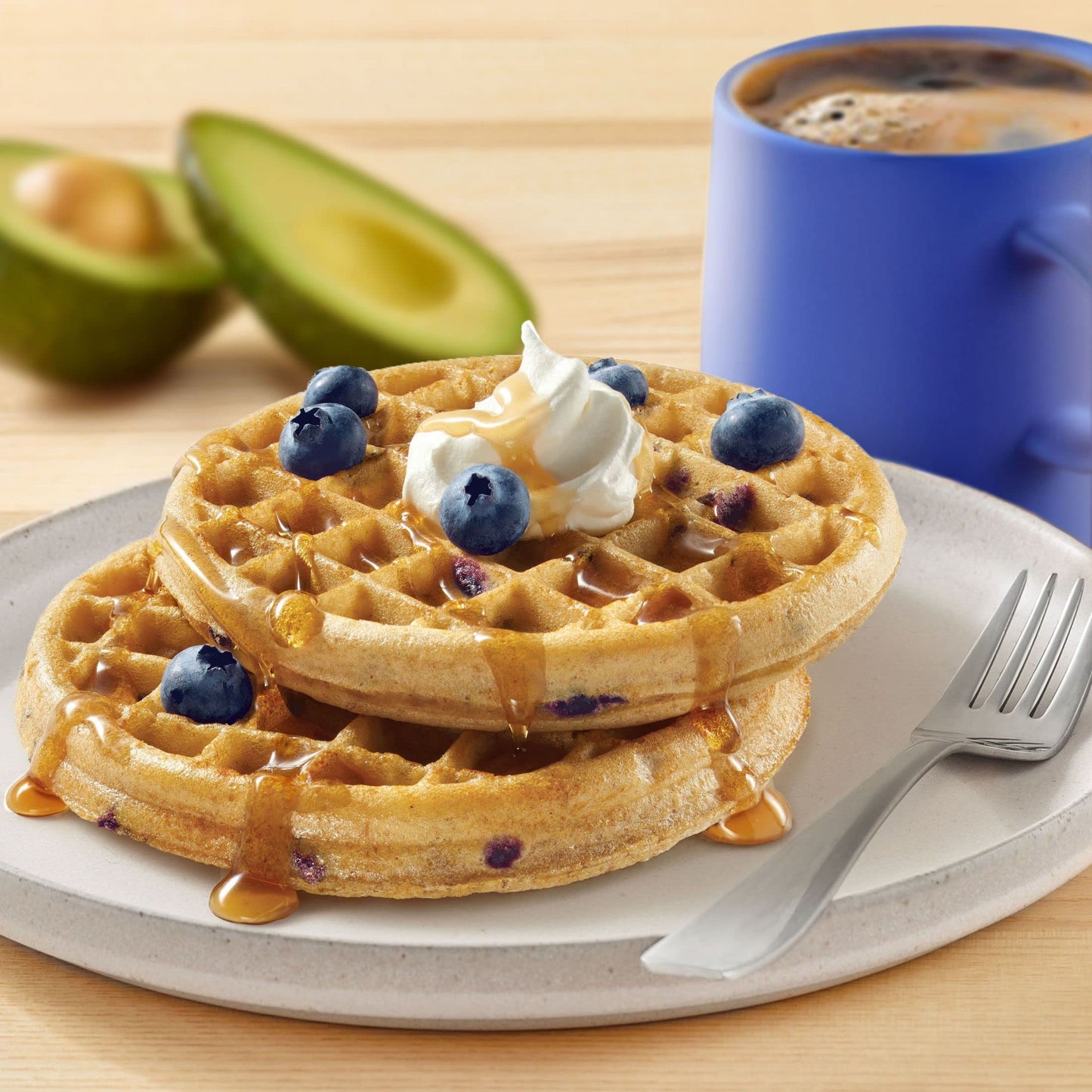 Kashi Frozen Waffles, Vegan, Frozen Breakfast for Kids, Blueberry, 10.1oz Box (8 Waffles)