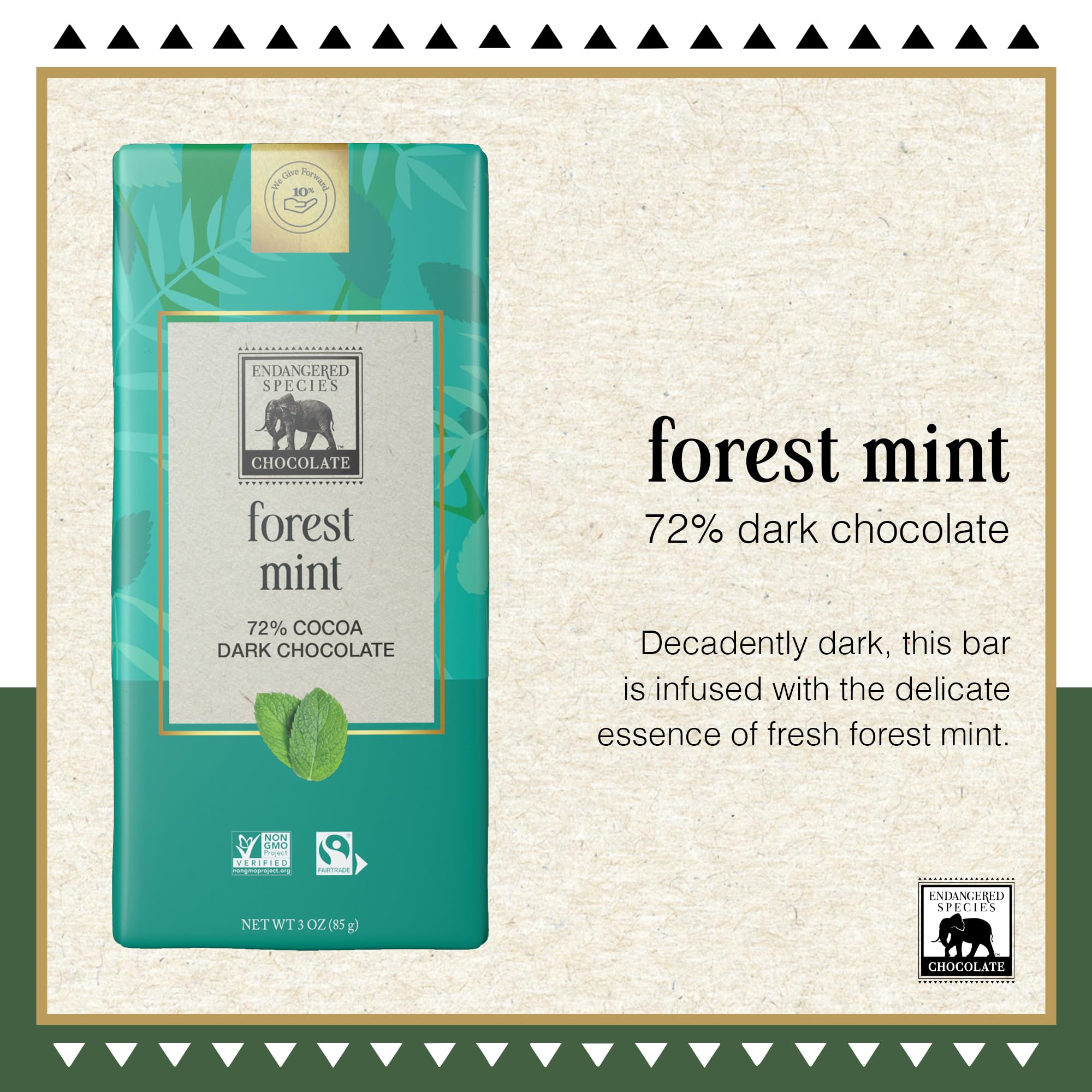 Endangered Species Dark Chocolate Bar with Cacao Nibs (72% cocoa)