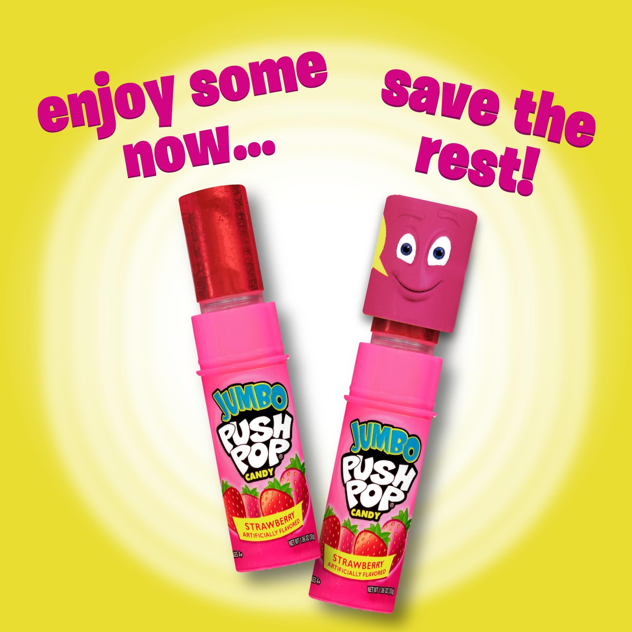Push Pop Jumbo Individually Wrapped Bulk Lollipop Variety Party Pack - 18 Jumbo Lollipop Suckers in Assorted Fruity Flavors - Fun Candy for Birthdays