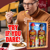 Premium Ghost Pepper Hot Sauce and Carolina Reaper Hot Sauce Gift Set - Packaged in Collectible Figurine Bottles - Perfect for Chicken Wings or a Gift