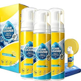 Benicabaly 4-in-1 Multi Enzyme Foam Cleaner Lemon Scent, No Rinse All Purpose Stain Remover, Car Interior Cleaner for Seat Upholstery Sofa Kitchen