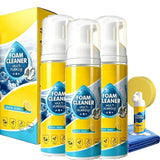 Benicabaly 4-in-1 Multi Enzyme Foam Cleaner Lemon Scent, No Rinse All Purpose Stain Remover, Car Interior Cleaner for Seat Upholstery Sofa Kitchen