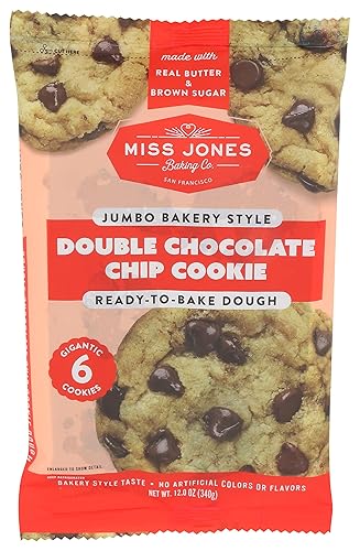 Miss Jones Baking Co Jumbo Bakery Style Double Chocolate Chip Cookie Dough, 12 OZ