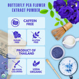 KHWAN'S TEA Butterfly Pea Flower Extract Powder, 3.5 oz(100g) USDA Organic, Vegan Blue Food Coloring, - Single-Origin Thai, Concentrated No Fiber