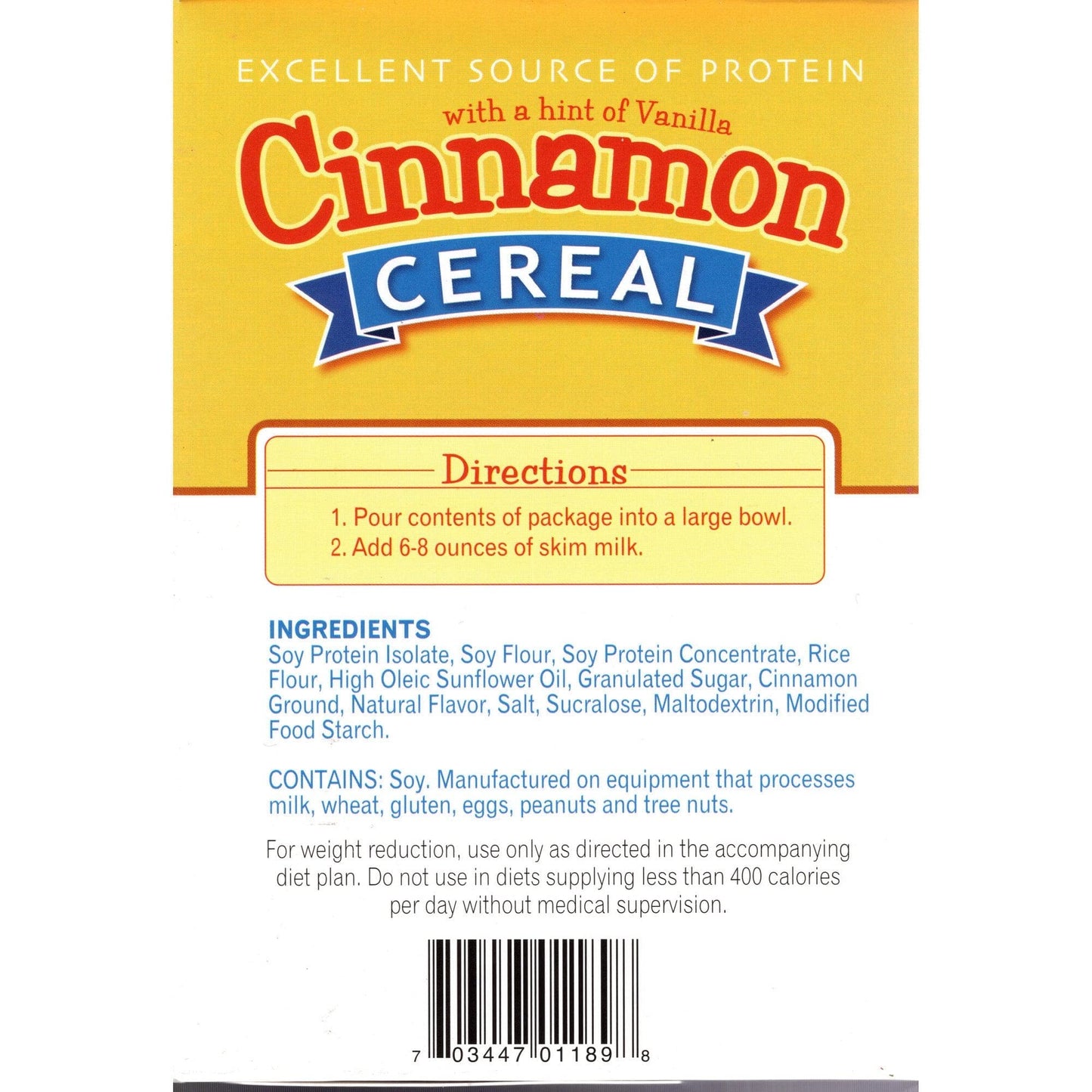 HealthSmart High Protein Cinnamon Cereal, 15g Protein, Low Calorie, Low Sugar, Low Fat, No Gluten Ingredients, KETO Diet Friendly, Ideal Protein