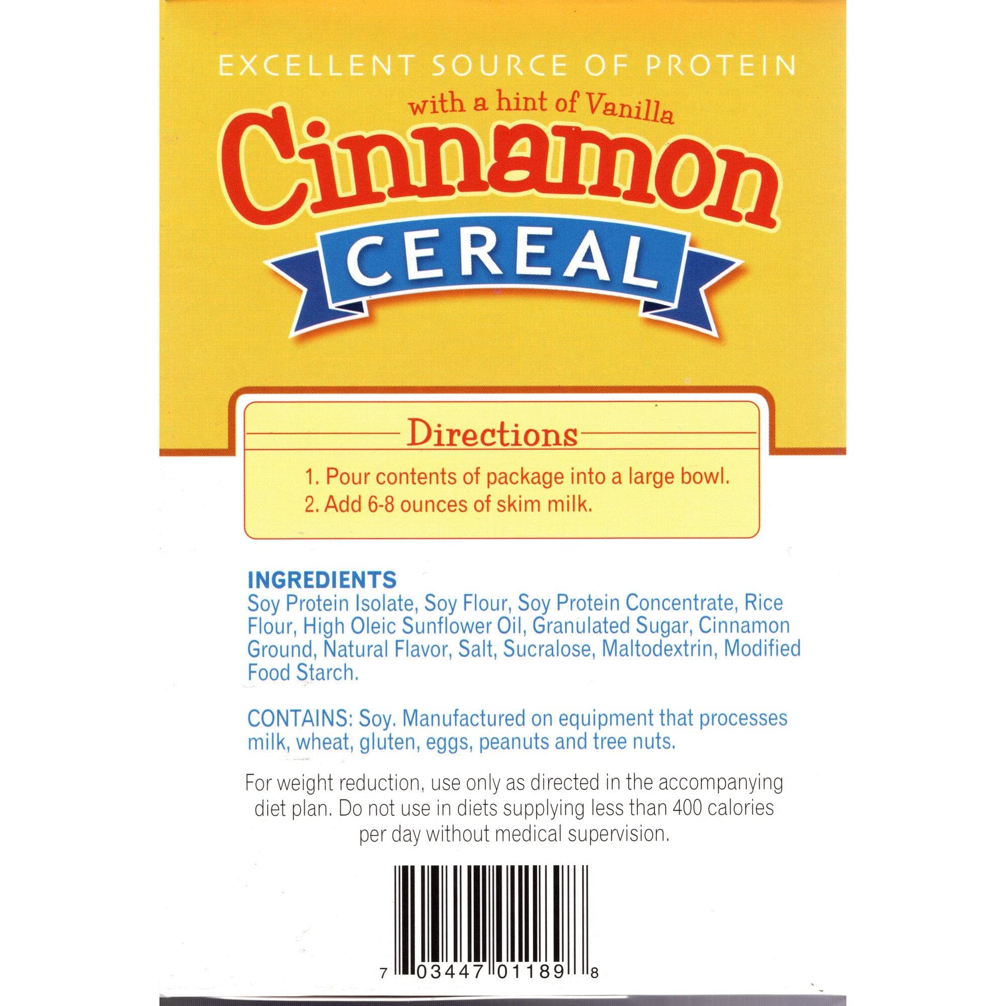 HealthSmart High Protein Cinnamon Cereal, 15g Protein, Low Calorie, Low Sugar, Low Fat, No Gluten Ingredients, KETO Diet Friendly, Ideal Protein