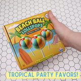 Beach Ball Lollipops, Individually Wrapped Blue Raspberry Suckers, Tropical Favors, 24 Count, 10.16 Ounces