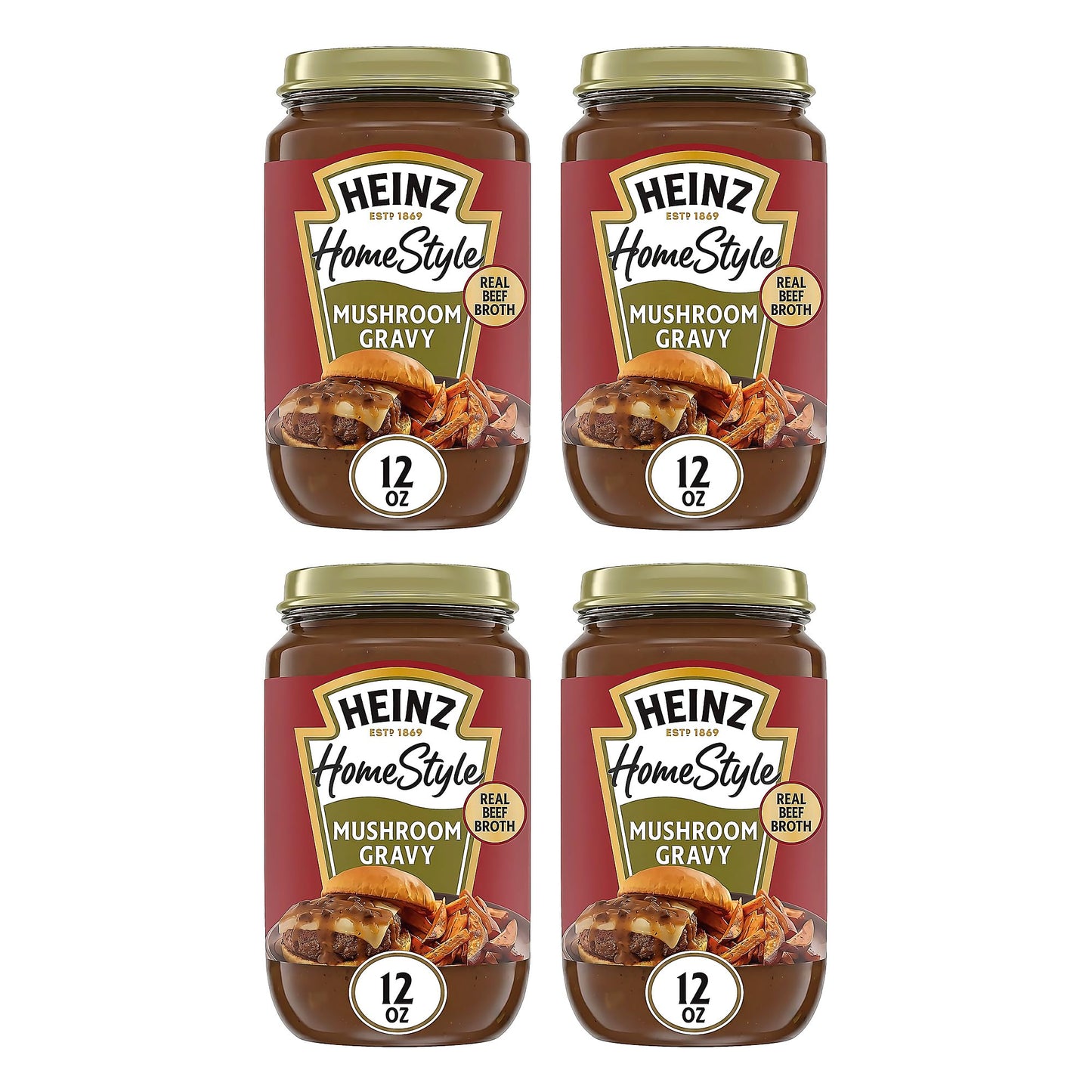 Heinz HomeStyle, Savory Mushroom Gravy, Everyday Gravy Meal Enhancer Thick Creamy Taste No Artificial Preservatives Quick Dinner Prep, 12 Ounce (Pack