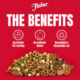 Fisher Dill Pickle Trail Mix, 25 oz (Pack of 1), Resealable Jar, Peanuts, Rye Crisps, Pretzels, Pepitas & Almonds, 6 g Protein Snacks, No Artificial