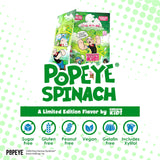 Popeye’s Spinach Sugar Free Gum by Bubblegum Kids | Topical Fruit Flavor, Sugarless Gum with Xylitol | Vegan, Low Calorie Candy for Kids & Adults |