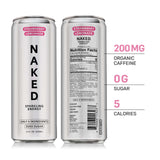 Naked Sparkling Energy Drink, Strawberry Lemonade, 12oz Cans (12 Pack)