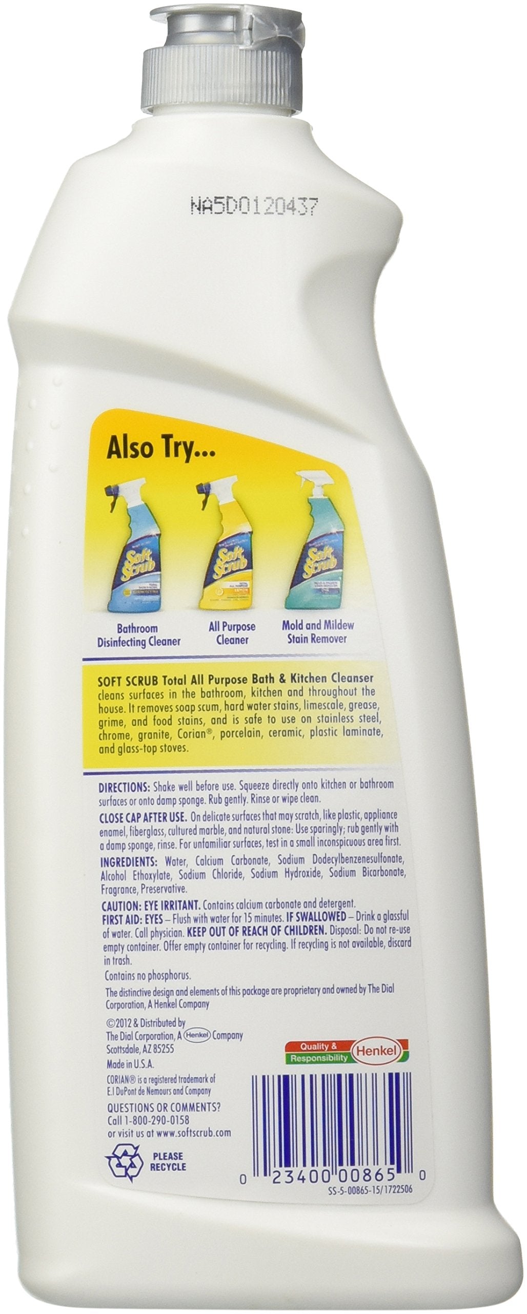 Soft Scrub Cleanser, Lemon, 24 oz-2 pk