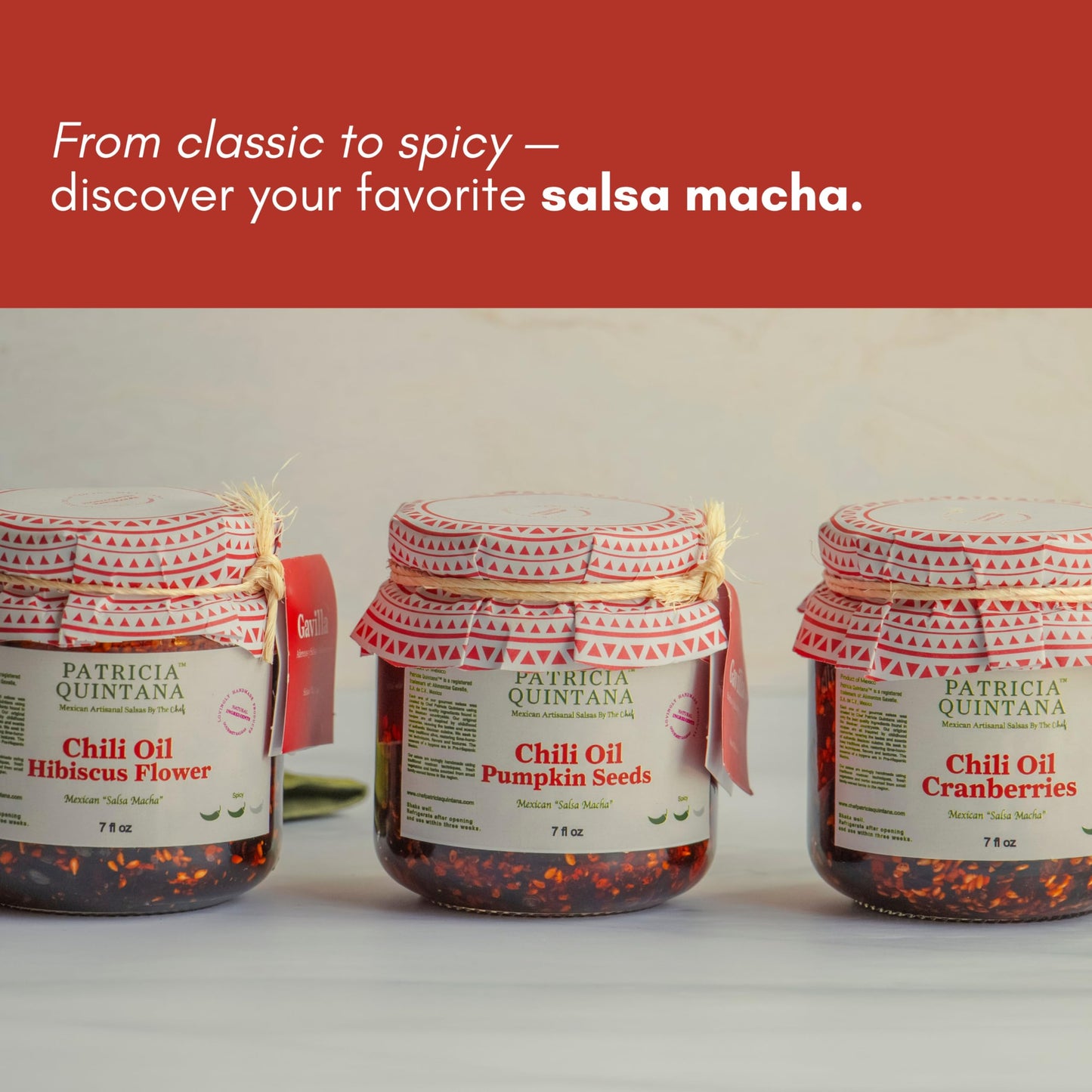 Patricia Quintana | Authentic Mexican Salsa Macha - Gourmet taste | Chili oil and cranberry | Handmade 100% Organic Ingredientes | Perfect Topping