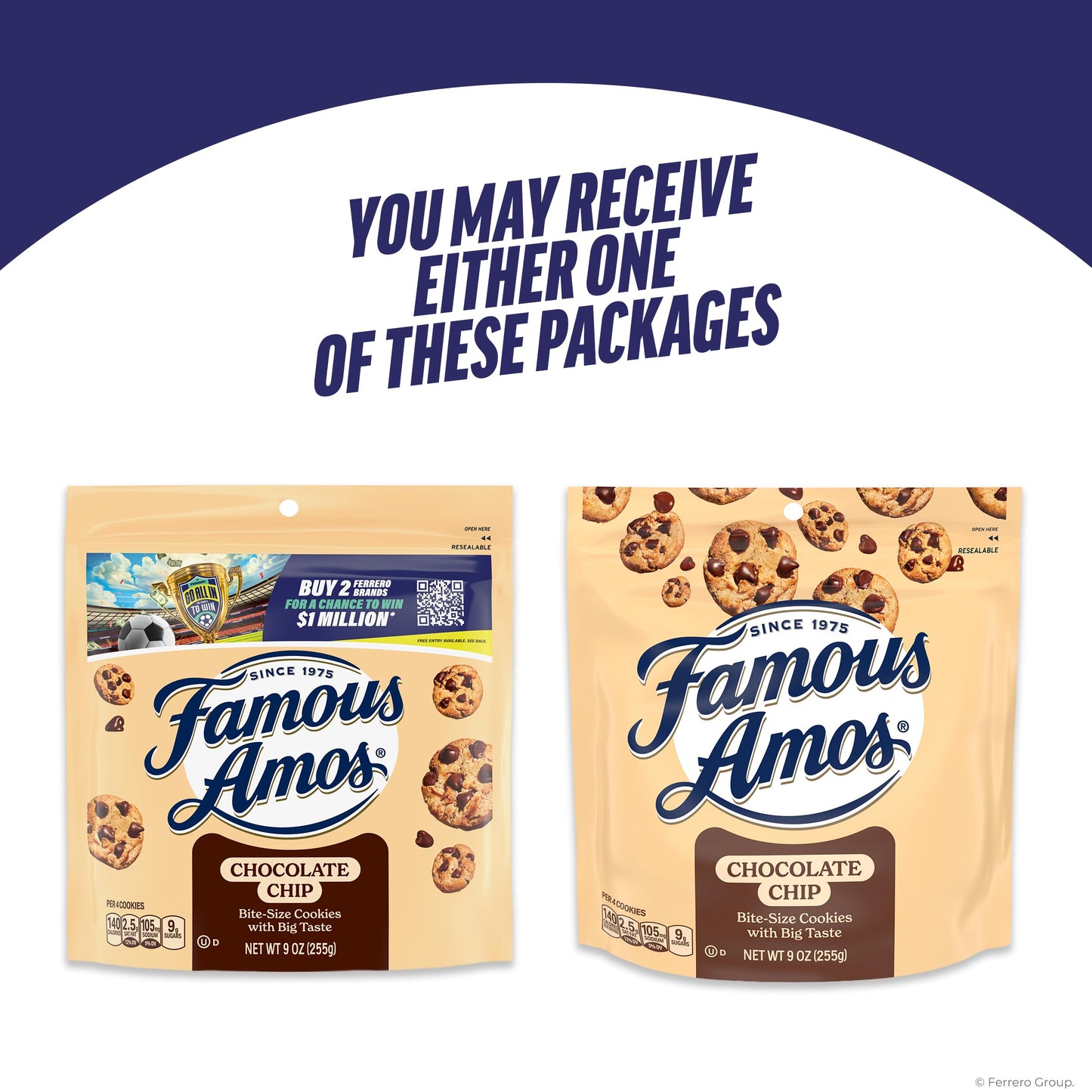 Famous Amos Classic Chocolate Chip Cookies, Bite-Size Cookies, Great for Sharing, 9 oz Resealable Bag