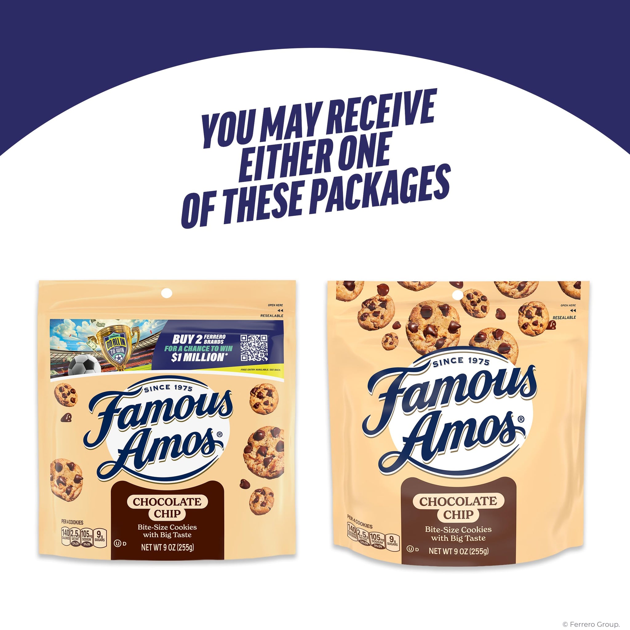 Famous Amos Classic Chocolate Chip Cookies, Bite-Size Cookies, Great for Sharing, 9 oz Resealable Bag