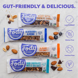 Fody Foods Snack Bars, Almond Coconut, 1.41 Oz (Pack of 12), 6g Protein, Low FODMAP, Gut & IBS Friendly, Vegan, Lactose Free, Non-GMO, Gluten Free