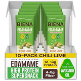Biena Edamame Beans Snack High Protein Snacks - Healthy Office Snacks For Adults and Kids, 13g of Protein, 130 Low Calorie, Crunchy Edamame, Vegan