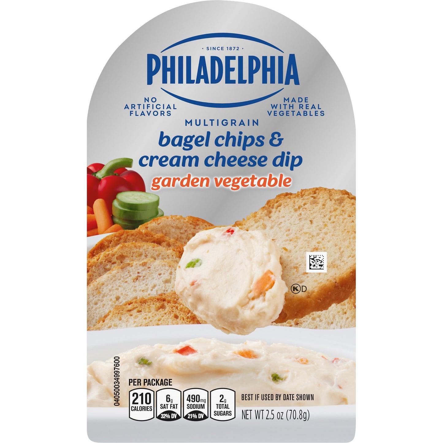 Philadelphia Multigrain Bagel Chips & Cream Cheese Dip, 1 Tray, for On-the-Go Snacking, Strawberry, No Artificial Flavors, Made with Real Fruit, 2.5