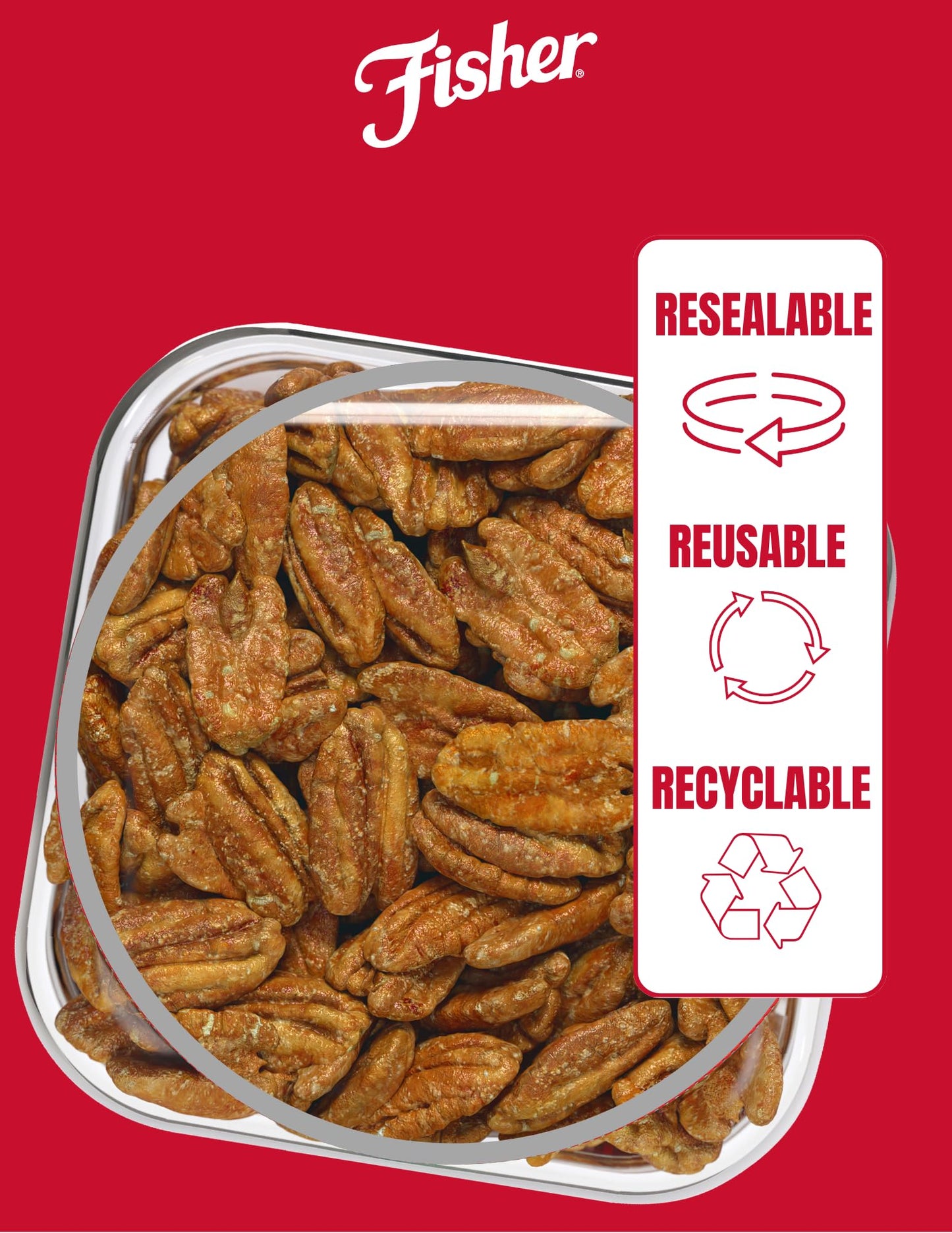 Fisher Snack Glazed Pecans Candied, 24 oz (Pack of 1), Junior Mammoth Candied Pecans, Perfect for Gifting or Personal Enjoyment, Crunchy