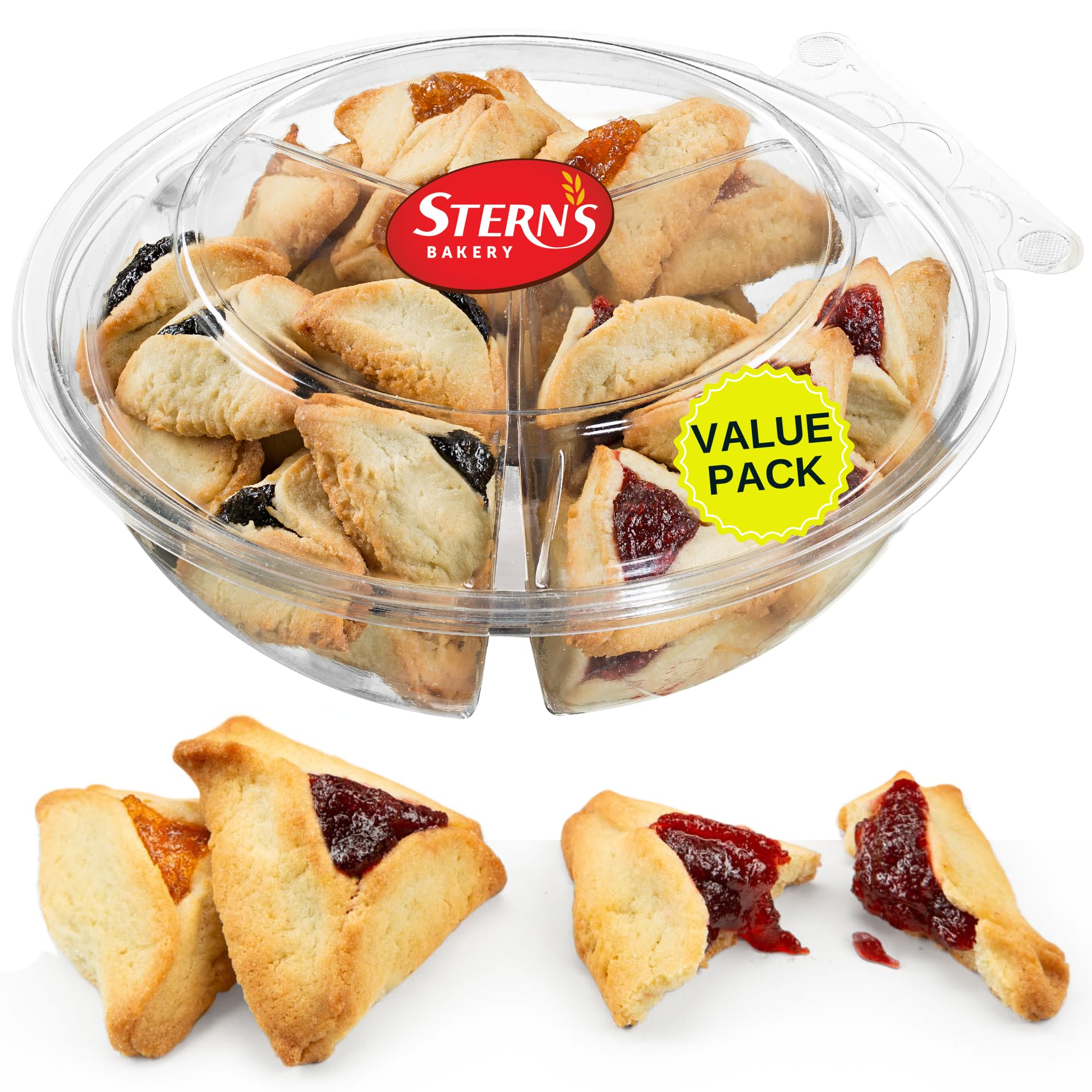 Hametaschen Cookies | Shortbread Cookies Filled with Apricot, Prune & Raspberry Jam | Purim Gifts | Mishloach Manot | Kosher, Dairy Free & Nut Free |