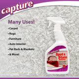 Capture Spot and Stain Remover Carpet - Dirt, Juice, Coffee, Wine, Food and Tough Rug Stains Eliminator - Couch, Sofa Cleaner and Stain Remover