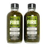 Hell Fire Detroit Poblano Hot Sauce (Mild), Crafted with Fresh, Fire-Roasted Poblano Chile Peppers, All-Natural, Vegan, Gluten-Free, Low Sodium - 4 Fl